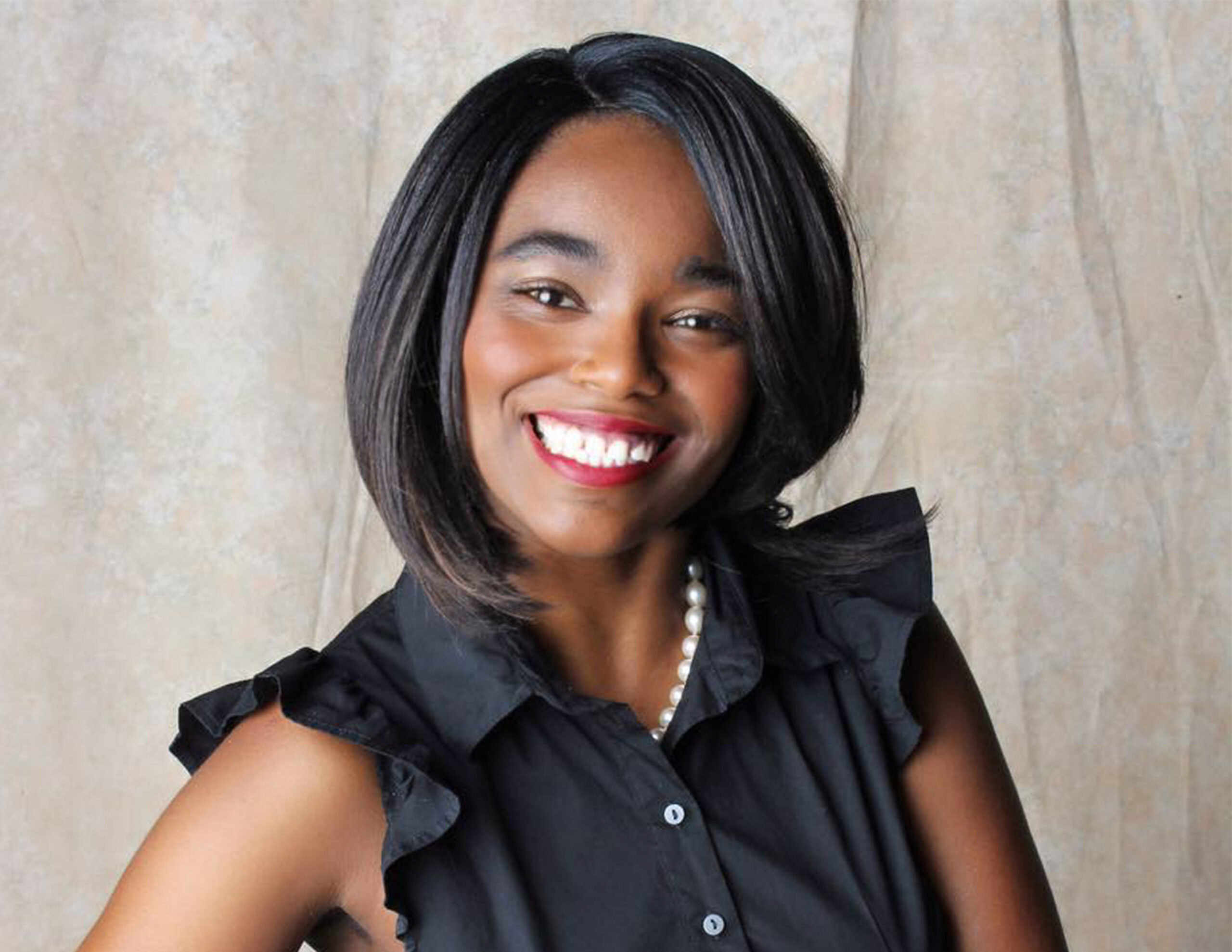 African-American women with bob smiling